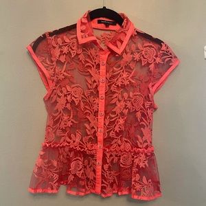 Nanette Lepore Neon Coral Top